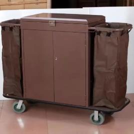 Brown Mild Steel Hospital Keeping Trolley