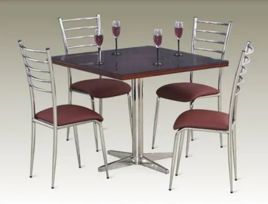 Brown Polished Stainless Steel Cafe Chair