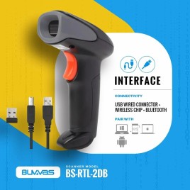 Buvvas BS-RTL-2DB Wireless Handheld Barcode Scanner