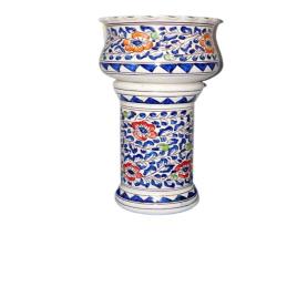 Ceramic Round Planter Pot Stand Set