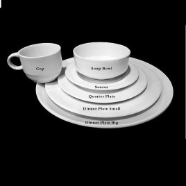 White Ceramic Hotelware Quarter Plate, 7"