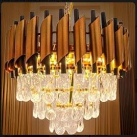 Golden Crystal Hanging Jhoomer Chandelier
