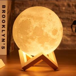 Ceramic Warm White Moon Light Lamp