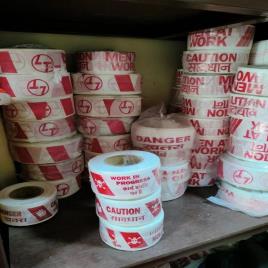 White Red Safety Barricading Tape