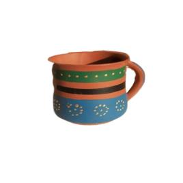 Painted Terracotta Tea Cup, Brown