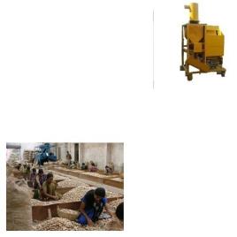 Food Processing Semi Automatic Dehusking Machine