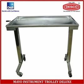 DESCO Silver Hospital Instrument Trolley