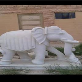 Exterior Decor Marble Elephant