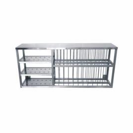 Dev Kitchens Silver SS Wall Mounted Plate Rack