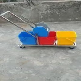 Stainless Steel Frame Double Bucket Trolley