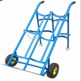 Double Oxygen Gas Cylinder Cart