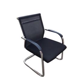 Fabric Non-Rotating Mesh Back Visitor Chair with Arms