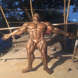Fiber Multicolor Bodybuilder Statue