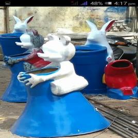 Fiberglass Animal Style Dustbin
