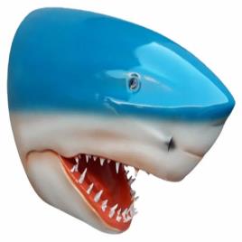 Fiberglass Blue Shark Head Statue