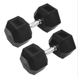 25kg Rubber Hex Dumbbell
