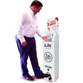 Adjustable Foot Operated Touch-less Hand Sanitizer Stand