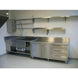 Hotel Modern Stainless Steel Straight Kitchen