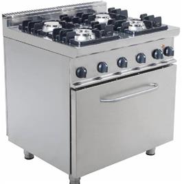 Stainless Steel Four Burner Machine With Oven