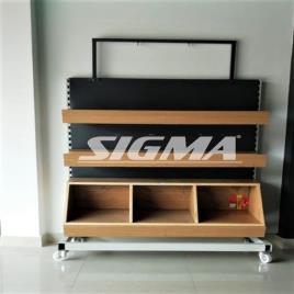 Wooden Bakery Free Standing Display Rack