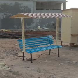 Iron Garden Bench with Canopy