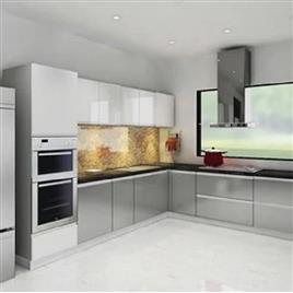 Gloss L-Shape Modular Kitchen