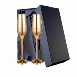 Gold Plated Champagne Flute Set