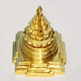 Golden Brass Meru Yantra, 3x3 Inch