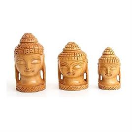 Goranshi Handicrafts Wooden Buddha Head Set
