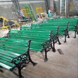 Green Iron Garden Bench
