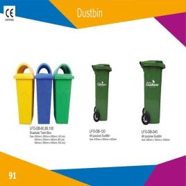 Green PVC Plastic Outdoor Dustbin