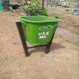 Green Standing Plastic Hanging Dustbin