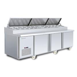Grey Stainless Steel Pizza Counter Chiller