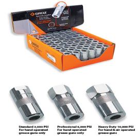 Groz Stainless Steel Grease Couplers