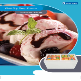 Gt400A Blue Star Glass Top Deep Freezer 400 Ltr