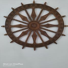 Handicraft Wooden Wheel Wall Hanging, Size 2x2