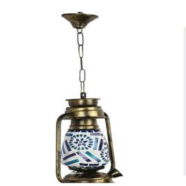 Handmade Mosaic Glass LED Lantern