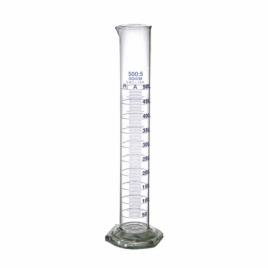 Glass Hexagonal Base Measuring Cylinder (500ml)