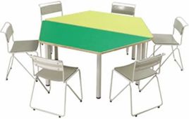 Hexagonal Table and 6 Chairs Set