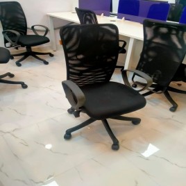 High Back Staff Chair - Adjustable Arm, Black