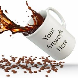 Durable Ceramic Personalized C Handle White Coffee Mug