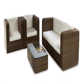 Brown Wicker Sofa Set