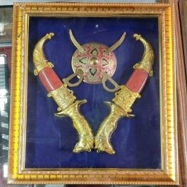 Wooden Frame Decorative Item with Katar, 12 & 20 Inch