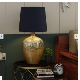 Hora Metal Golden Lamp, Black Shade