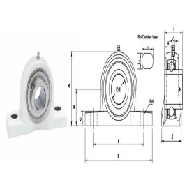 White UCP Pillow Bearing Block