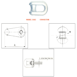Indo Tech Steel Pilot Rope Connector 72mm