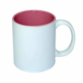 White Ceramic Inner Pink Mug