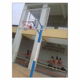 Iron And Acrylic Playground Basketball Pole, 10ft Height