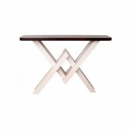 Kamco Brown And White Sheesham Wood Console Table