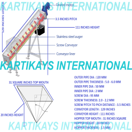 KI-MACHINES Stainless Steel Screw Feeder, Capacity: Standard